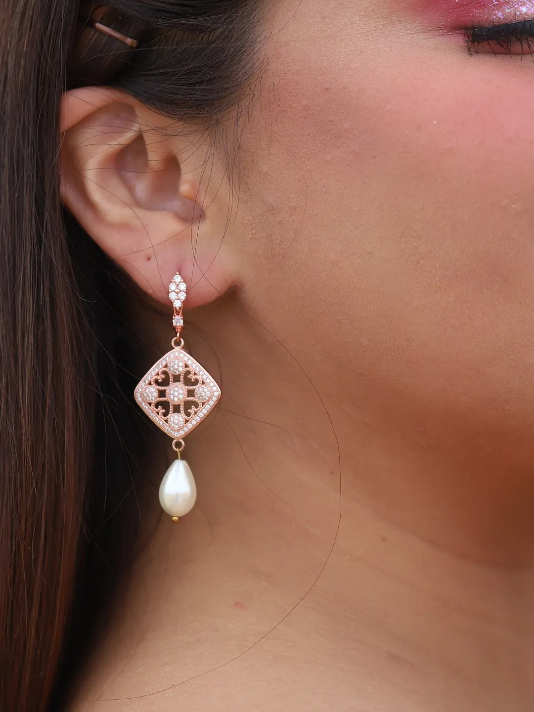 Art Deco Chandelier Statement Bridal Earrings, Drop Pearl Boho Bridal Earrings , Gatsby Wedding Earrings , Swarovski Crystal Bridal Jewelry