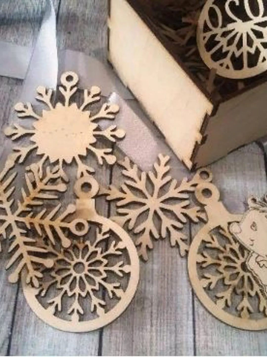 Digital Template Cnc Router Files Cnc Snowflake Box Files for Wood Laser Cut Pattern