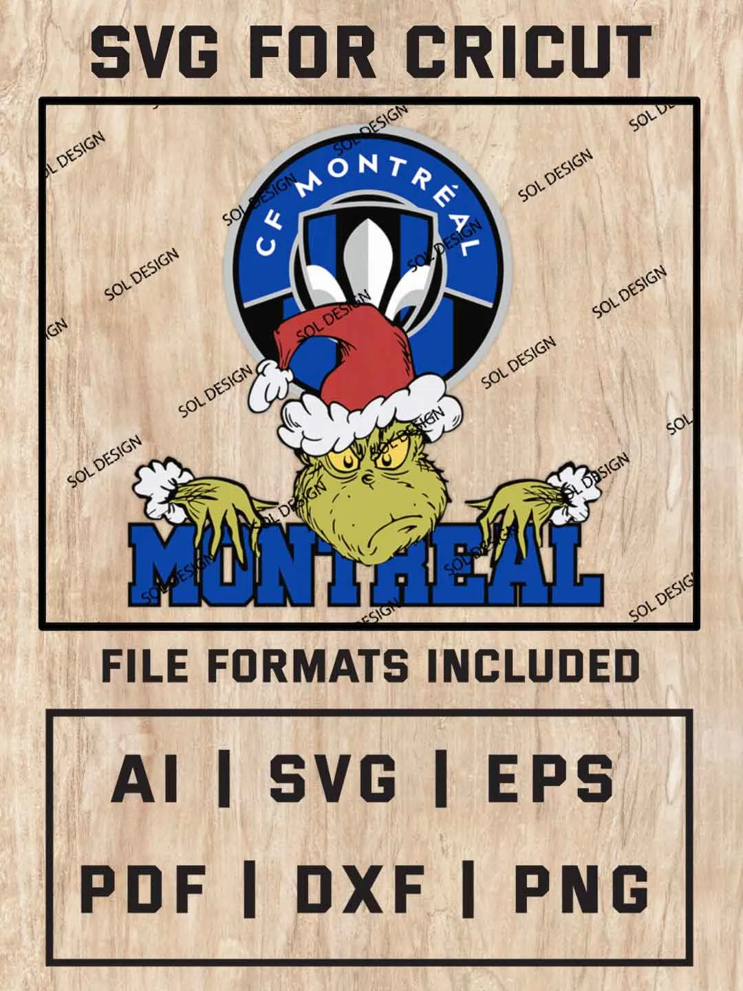 Grinch CF Montréal SVG, MLS SVG Design, MLS CF Montréal Logo SVG, MLS Montréal Cricut, Christmas Svg, Grinch svg, Digital Download
