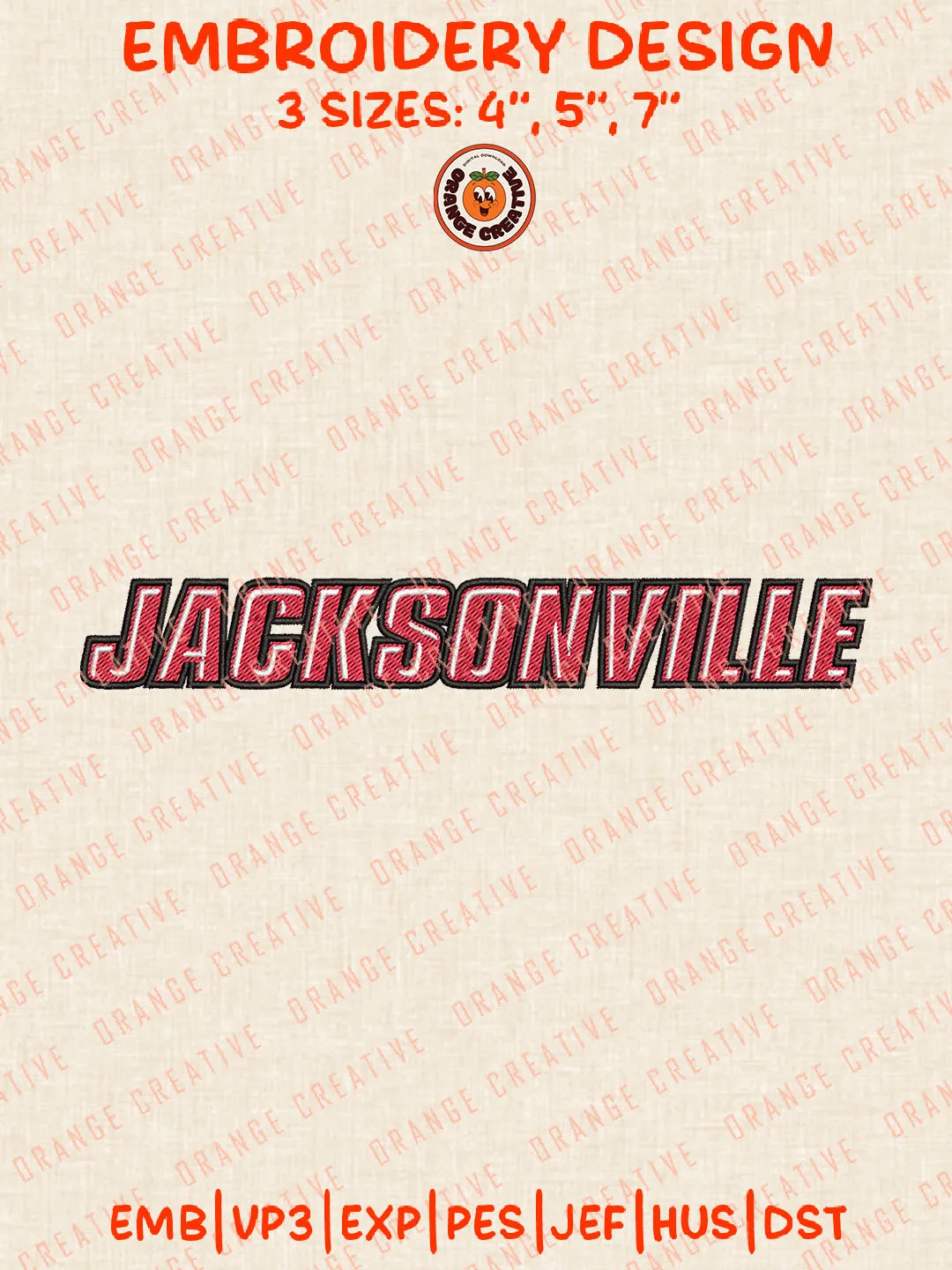 NCAA Jacksonville Wordmark Logo Embroidery Files, NCAA Jacksonville State Gamecocks Team Embroidery Designs, Football Team Machine Embroidery Files, NCAA Jacksonville State Machine Embroidery, Digital Download