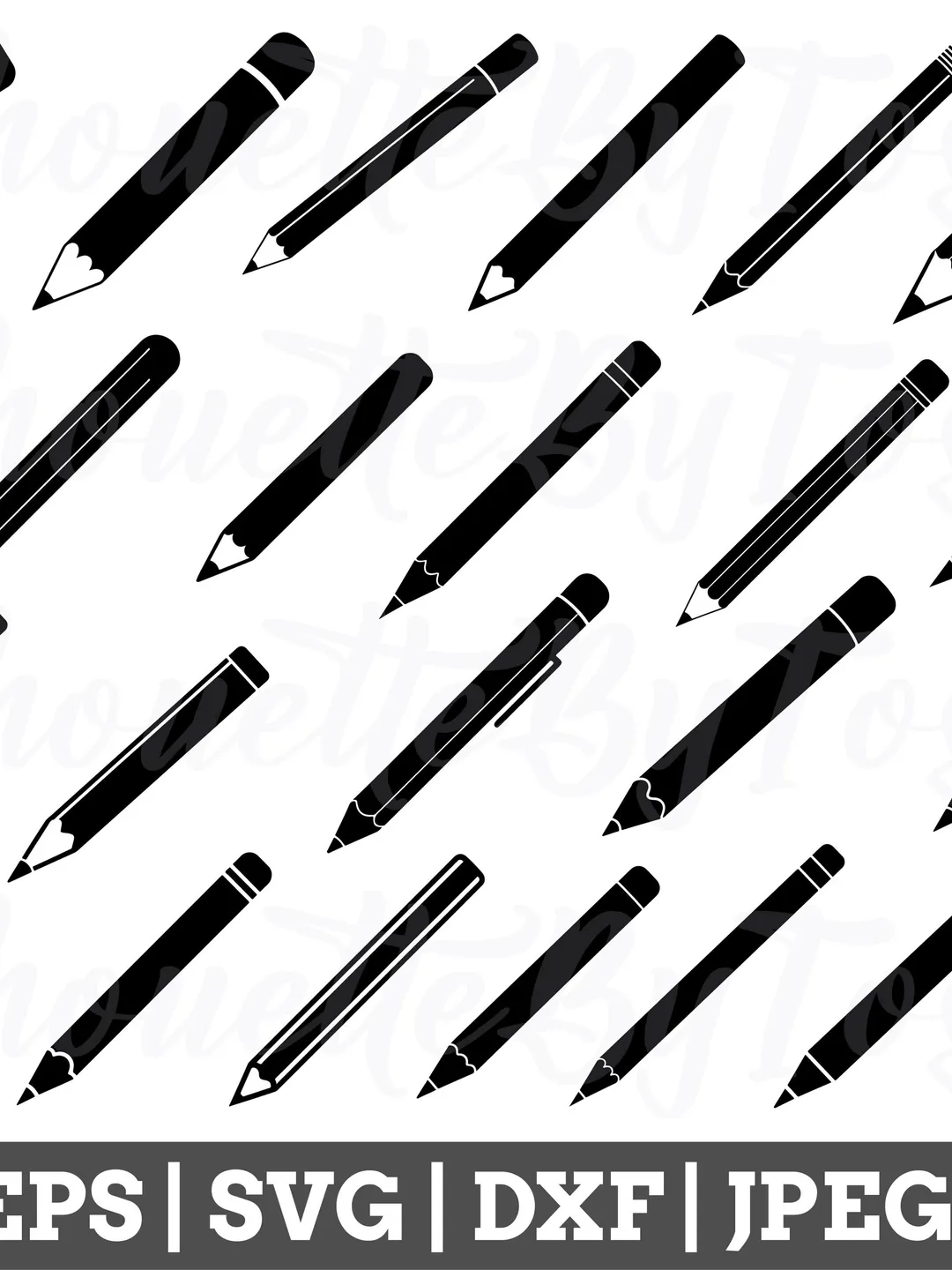 Pencils Svg, Pencils Silhouette, Pencil Vector, Pencil Cut File, Pencil Dxf, jpeg, Png