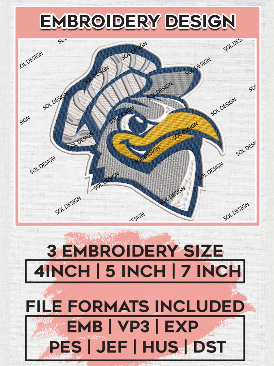 NCAA Chattanooga Mocs Team Head Mascot Logo Embroidery Design Files, NCAA Chattanooga Mocs Machine Embroidery, NCAA Teams, 3 sizes, NCAA Machine embroidery designs, Digital Download