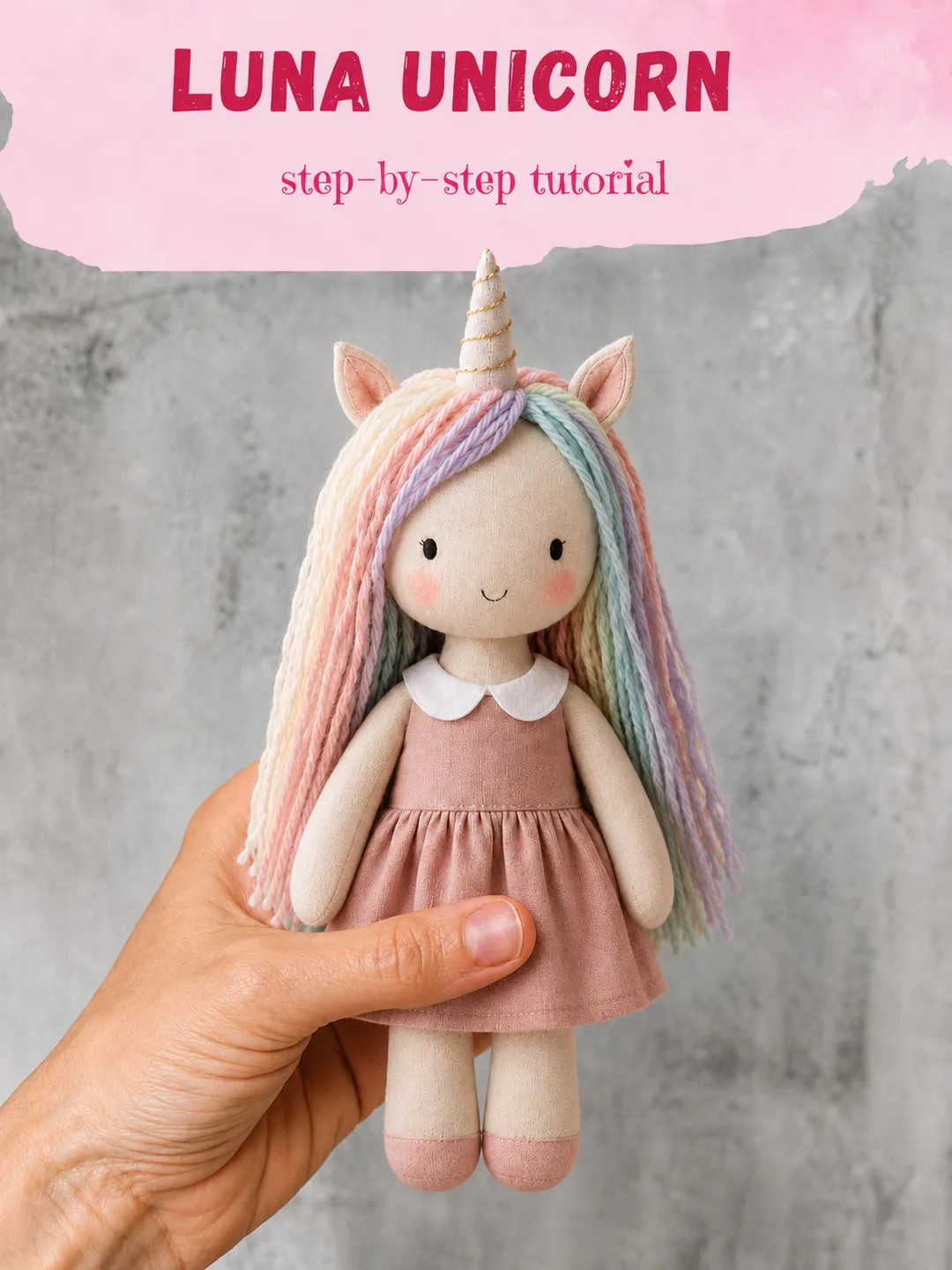 PDF TUTORIALS | Luna Unicorn Sewing Pattern PDF | Plush Doll Pattern