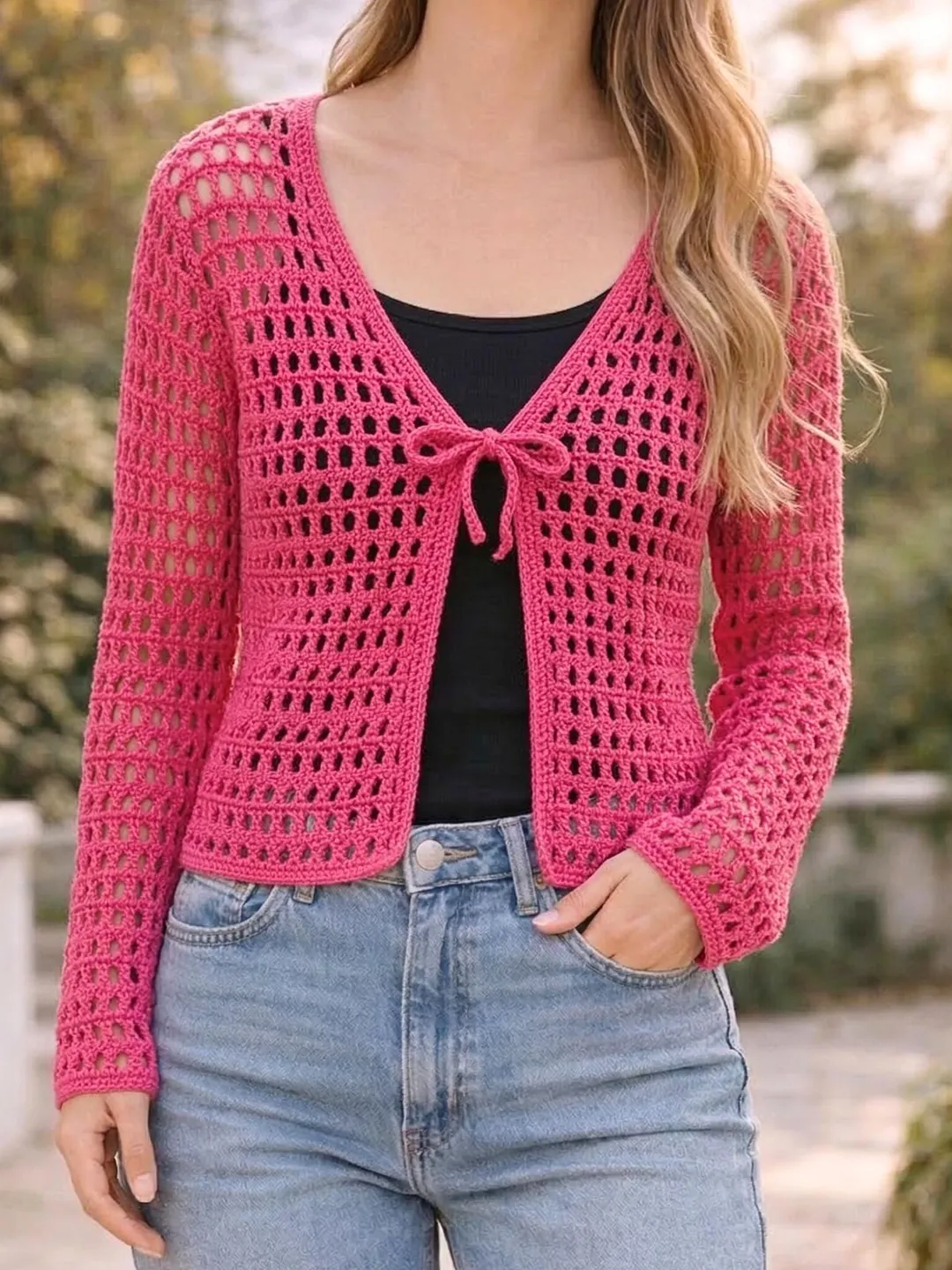 CROCHET PATTERN - Mesh Cardigan Pattern PDF - Vintage Style Summer