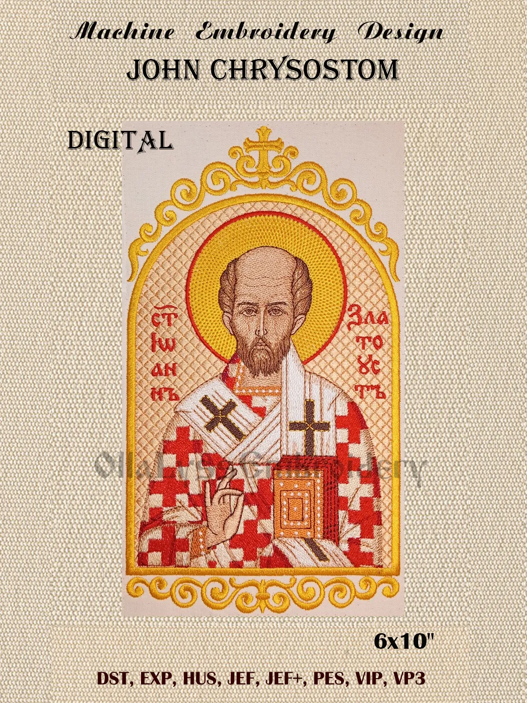 John Chrysostom embroidery design