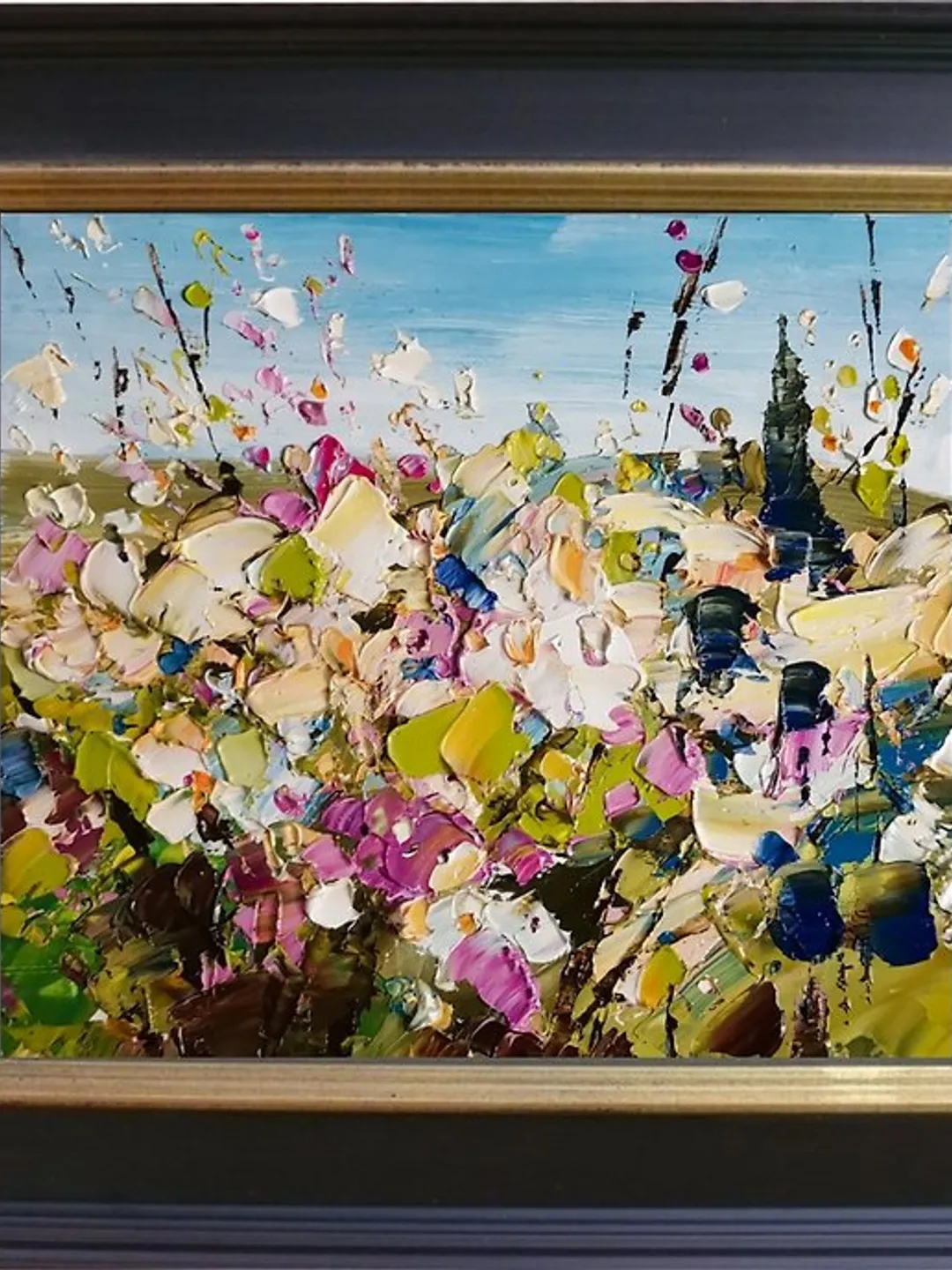 Sakura Painting Original Art 日本開花櫻桃 手工油畫 掛畫 微型油画 Landscape Painting