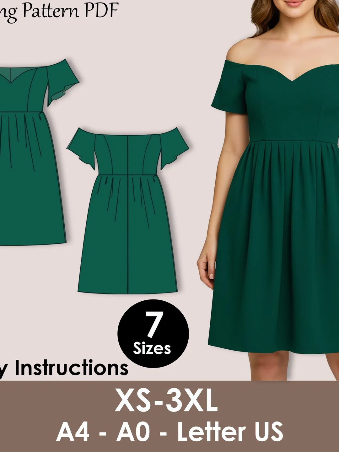 fitted winter dress for women Wool Blend Fit and Flare Midi Dress – Vintage Winter Dress 5301 Gray / XL