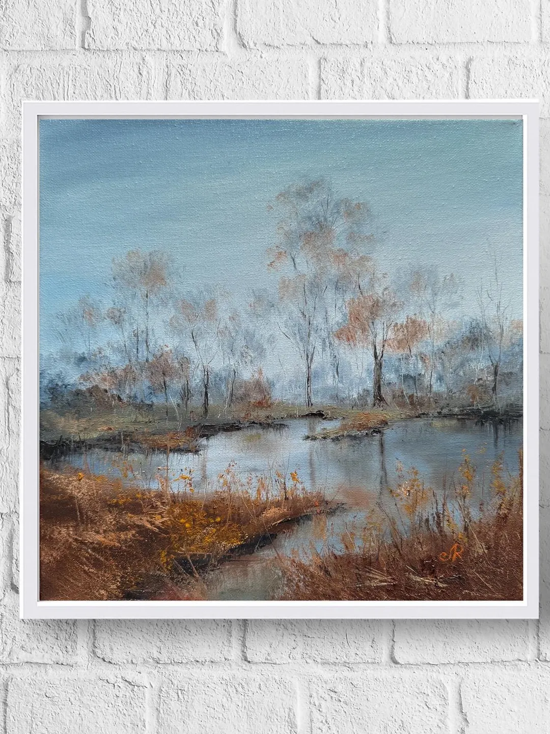 Landscape Oil Painting Original Forest Artwork River Landscape