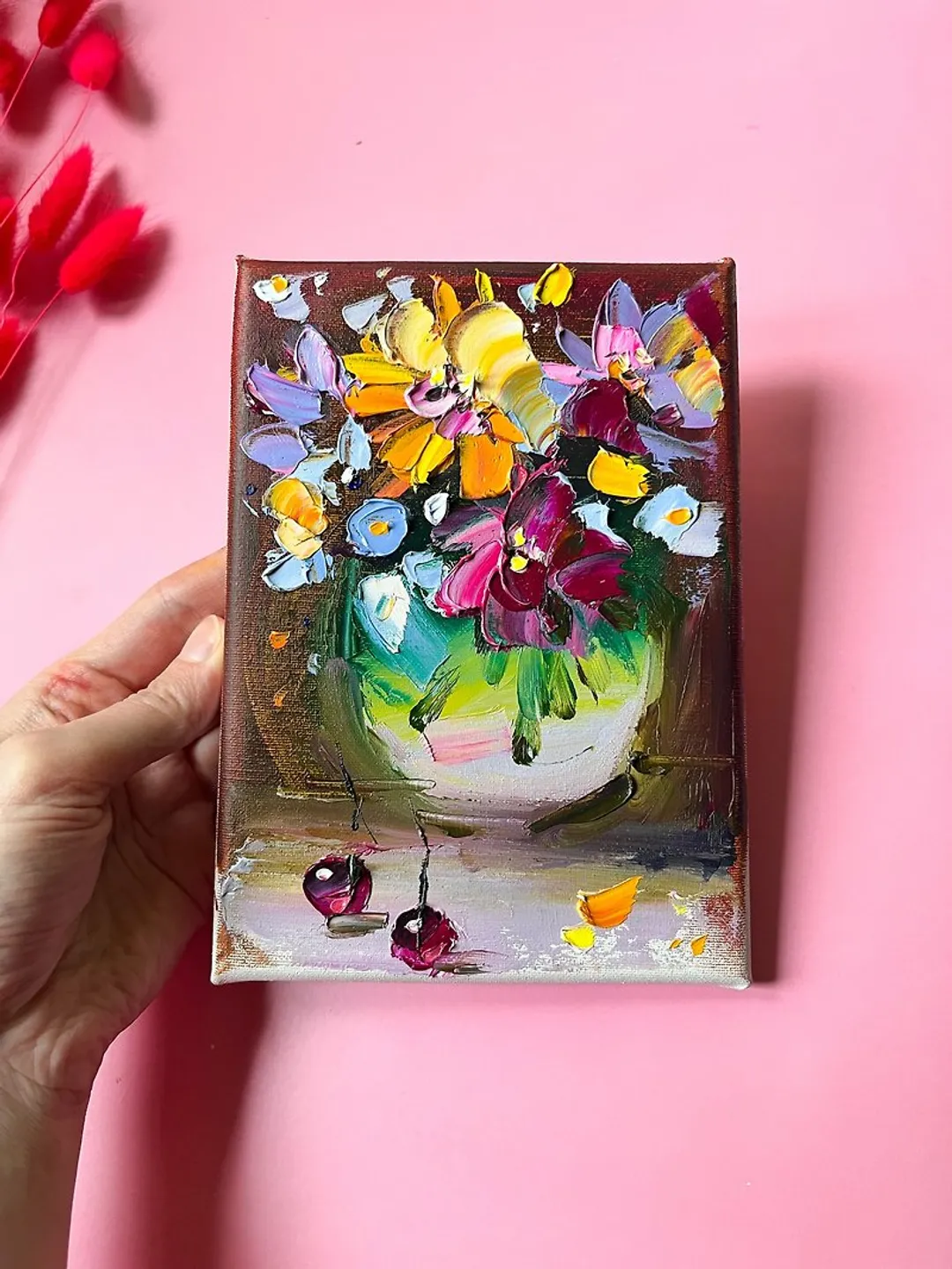 Daisy Painting Original Art Impasto Oil Painting Flower Artwork