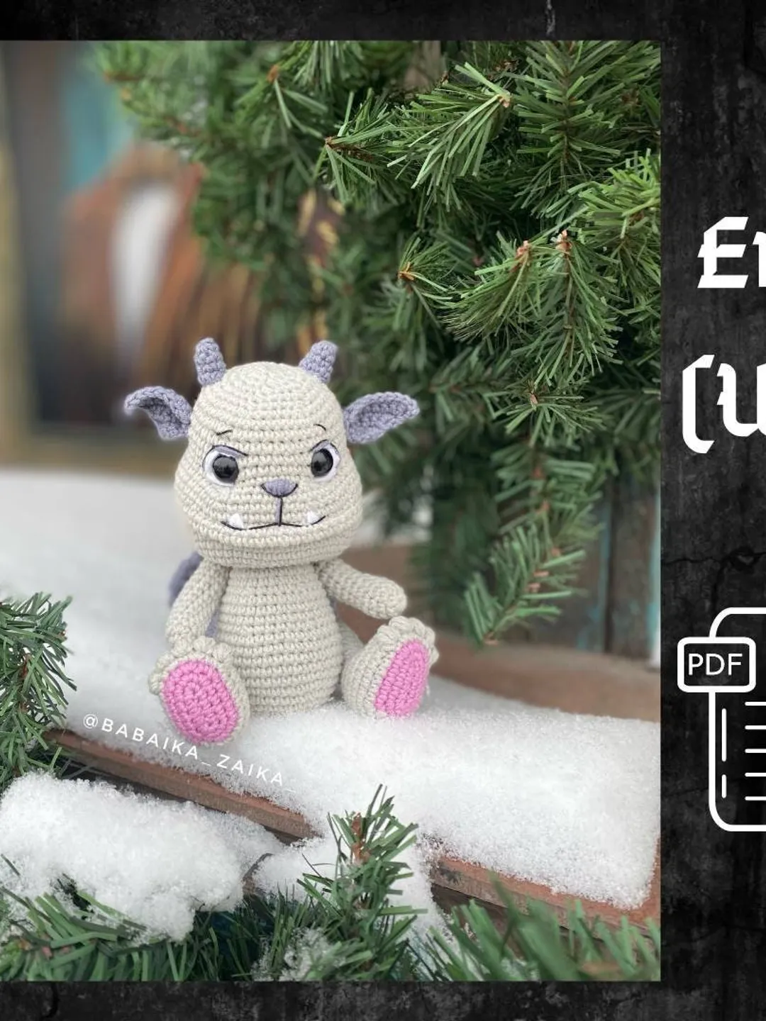 PDF Crochet Gargoyle Pattern, Amigurumi Gargoyle, Crochet Halloween Pattern, Amigurumi Dragon, Amigurumi animal, Crochet animal