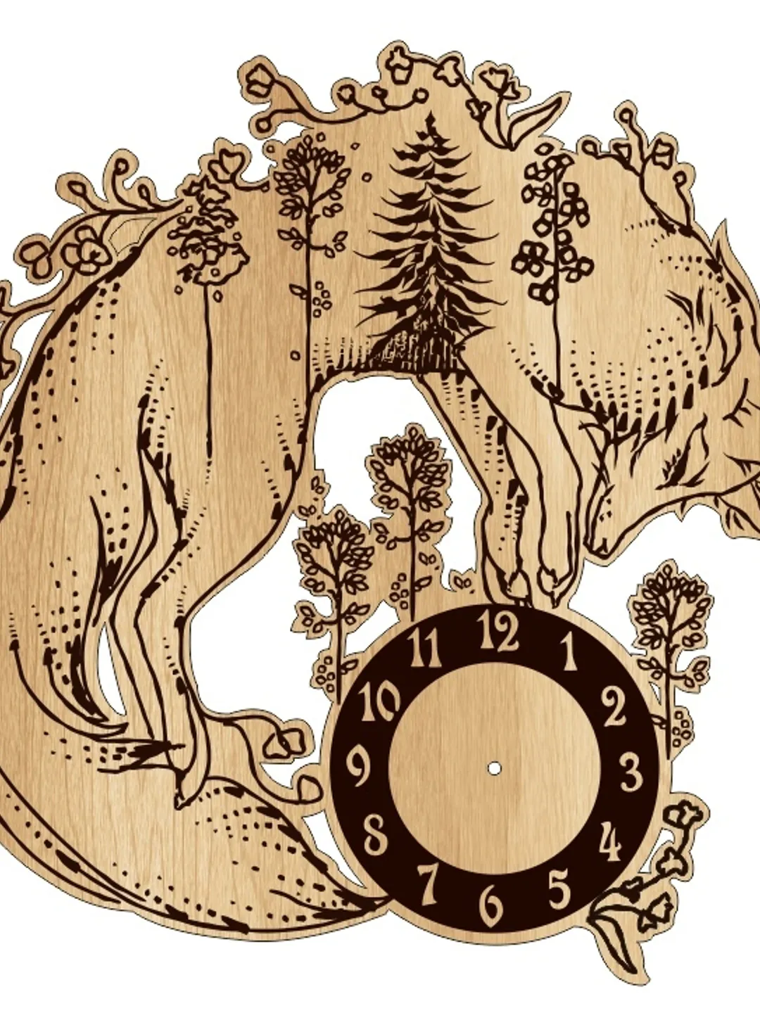 Digital Template Cnc Router Files Cnc Fox Files for Wood Laser Cut Pattern