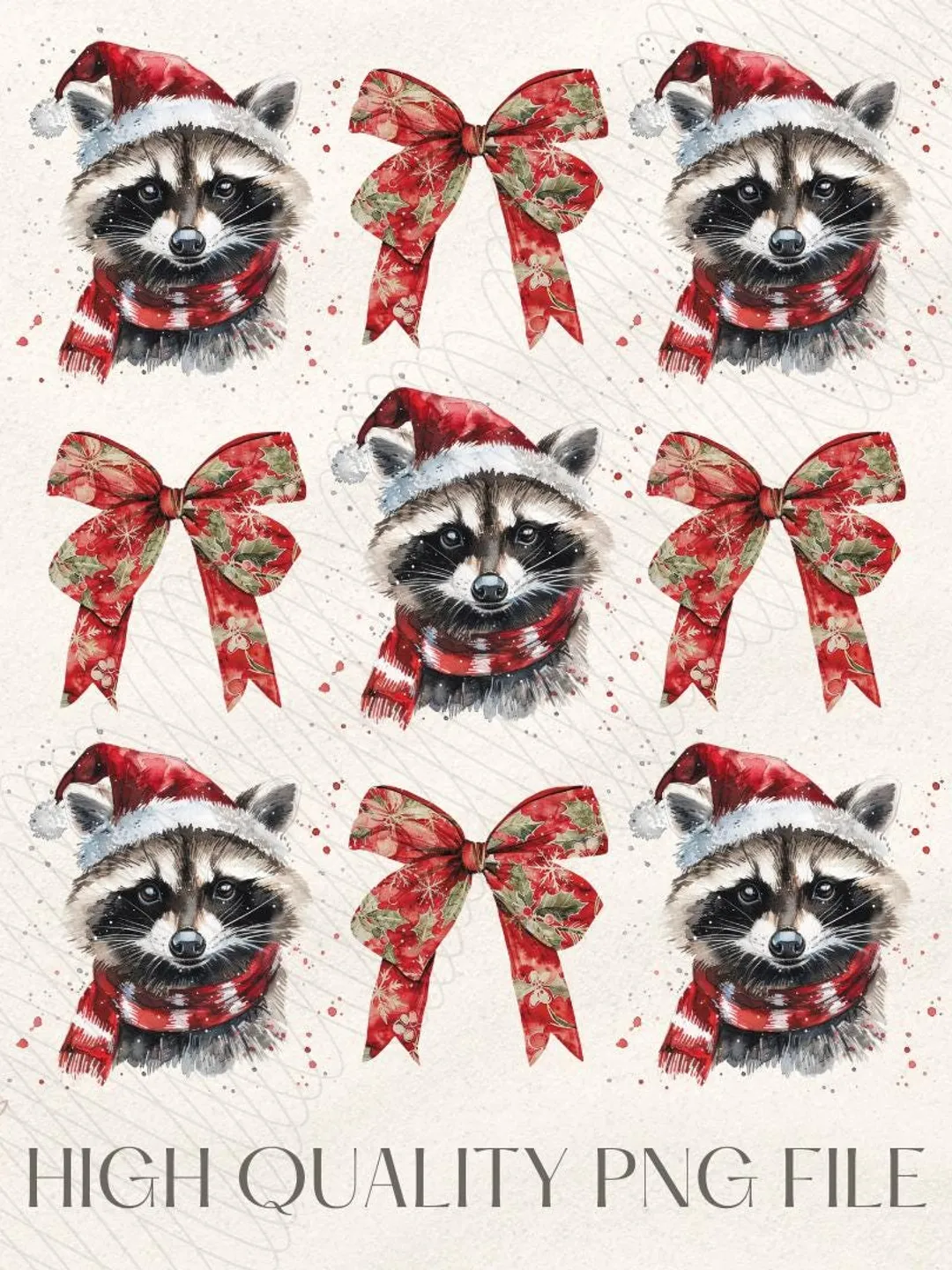 Feral Girl Christmas Png, Christmas Coquette Bow Png, Christmas Png, Feral Png, Vintage Christmas Png, Retro Christmas Png, Racoon Png