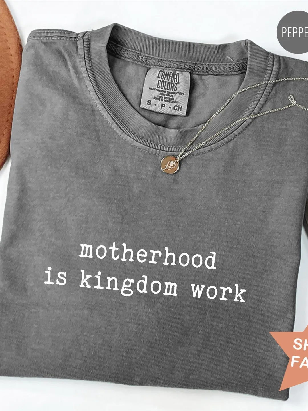 Comfort Colors® Motherhood is Kingdom Work Shirt, Mom Life Shirt, Christian Mom Shirt, Christmas Gift for Mom, Mother’s Day Shirt, Mom Gifts