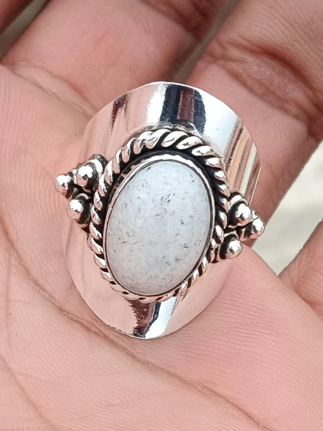 Popular Band Ring, Handmade Thumb Band Ring, Moonstone Ring, 925 Sterling Silver Statement Ring, Partywear Ring, Christmas Day Gifts Ring,