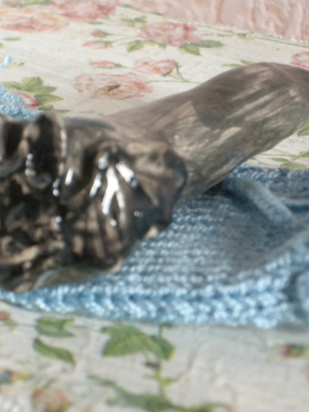 Ceramic glaze pipe Bat with knitted bag. Gothic Smoking Pipe Tobacco