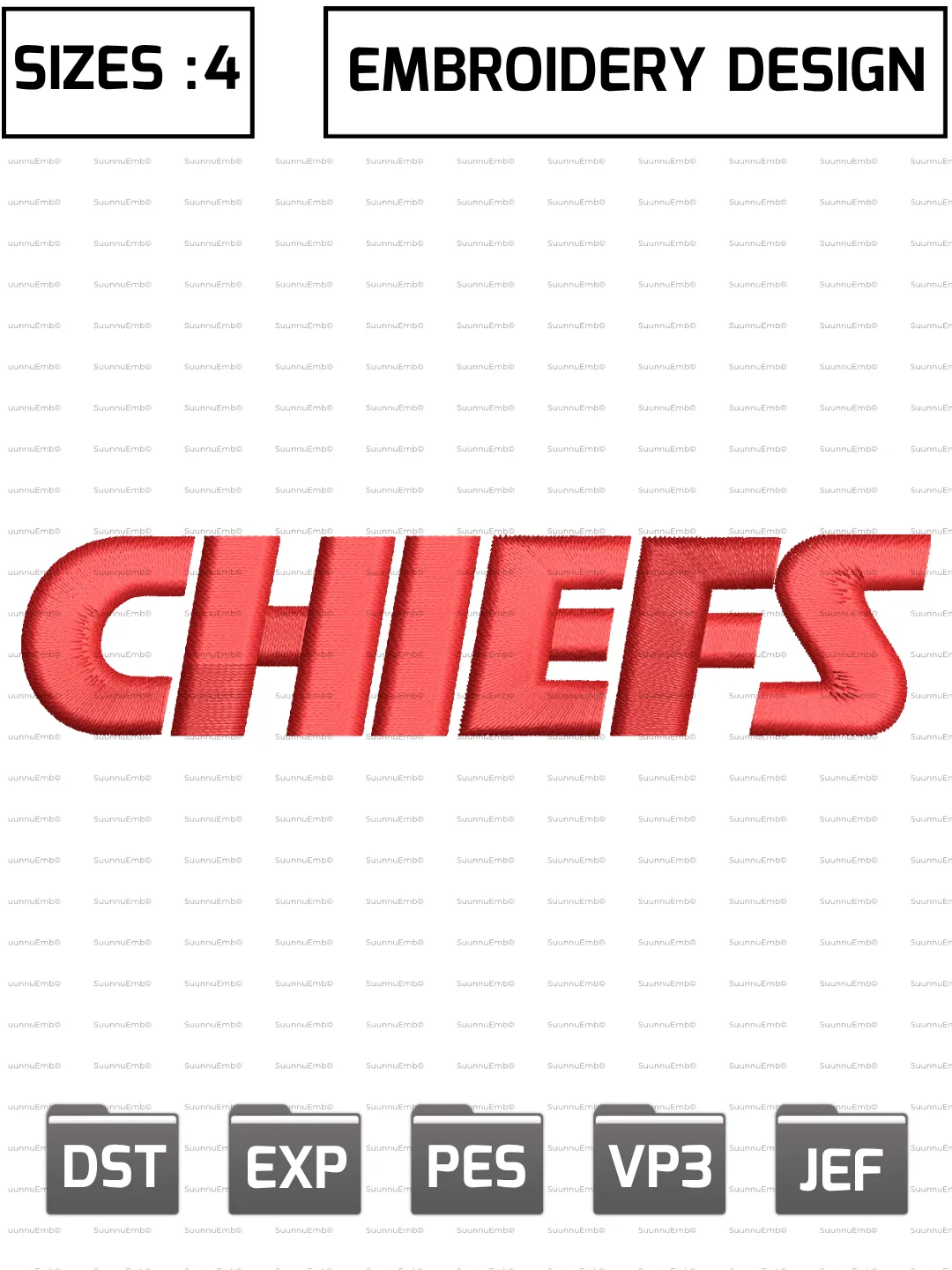 Kansas City Chiefs Wordmark Logo Embroidery Design,NFL Logos Embroidery Design,NFL Teams, Machine Embroidery Design File,4 Sizes, Digital Download