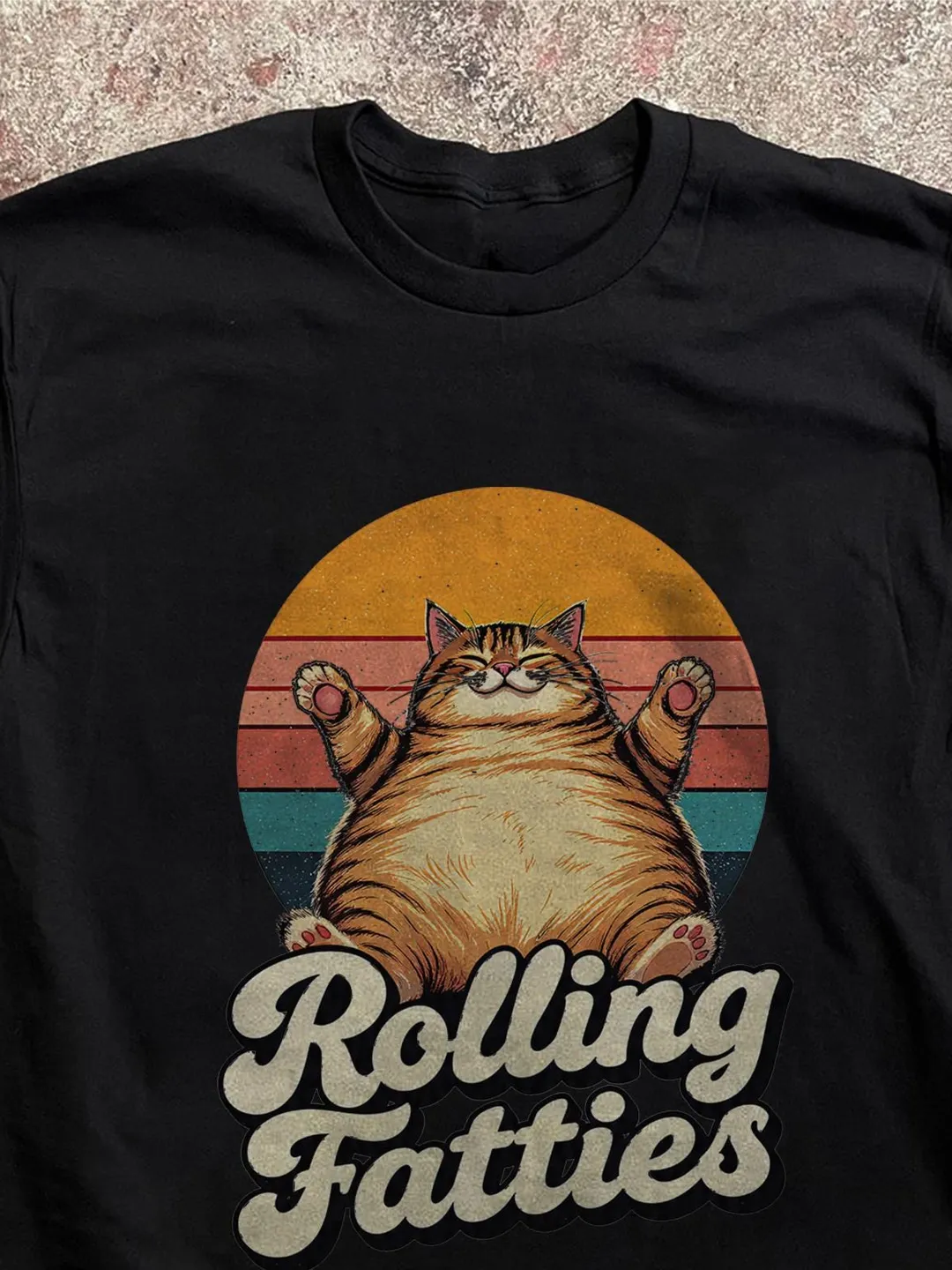 Funny Fat Cat T-Shirt - Rolling Fatties Graphic Tee