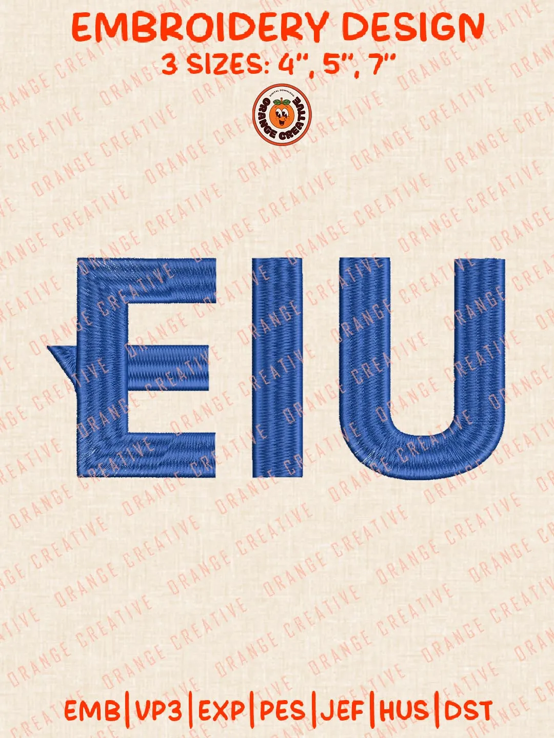 EIU Panthers Embroidery Design, NCAA Eastern Illinois Panthers Team Logo Embroidery Design, Machine Embroidery Design File, 4 Sizes, Custom Size, Digital Download
