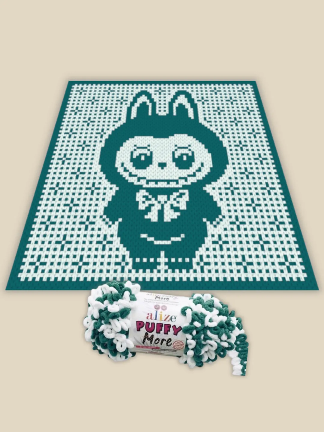 Labubu Finger Loop yarn Finger knitted Labubu Toy blanket pattern