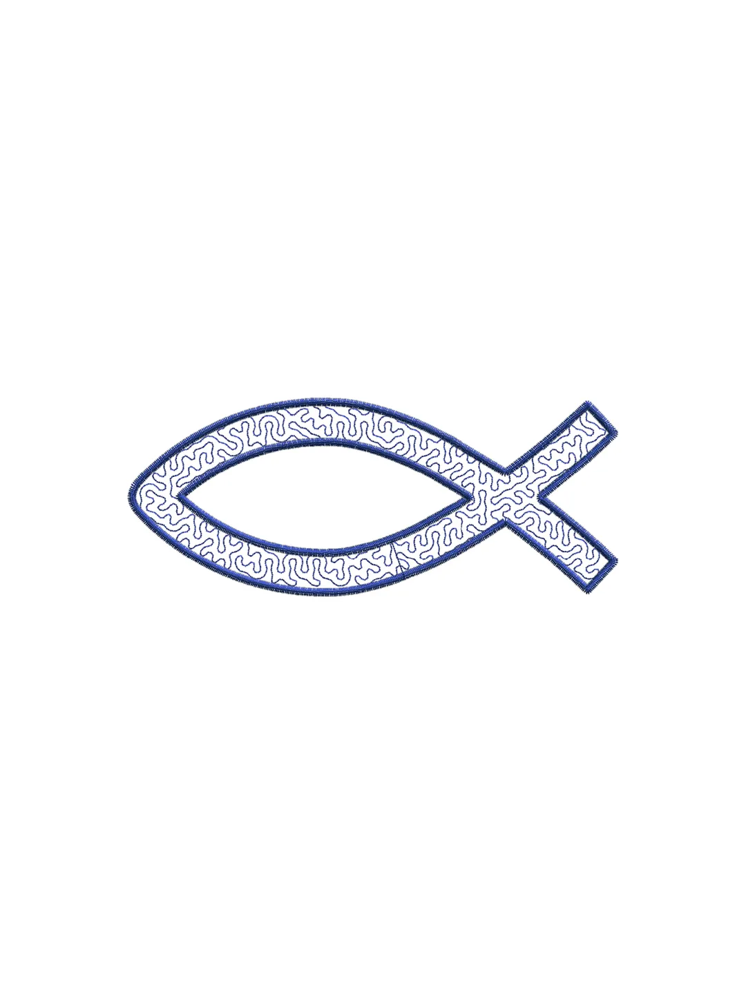 Jesus fish stipple stitch embroidery design,Jesus fish stippling stitch embroidery design,Fun embroidery design-141