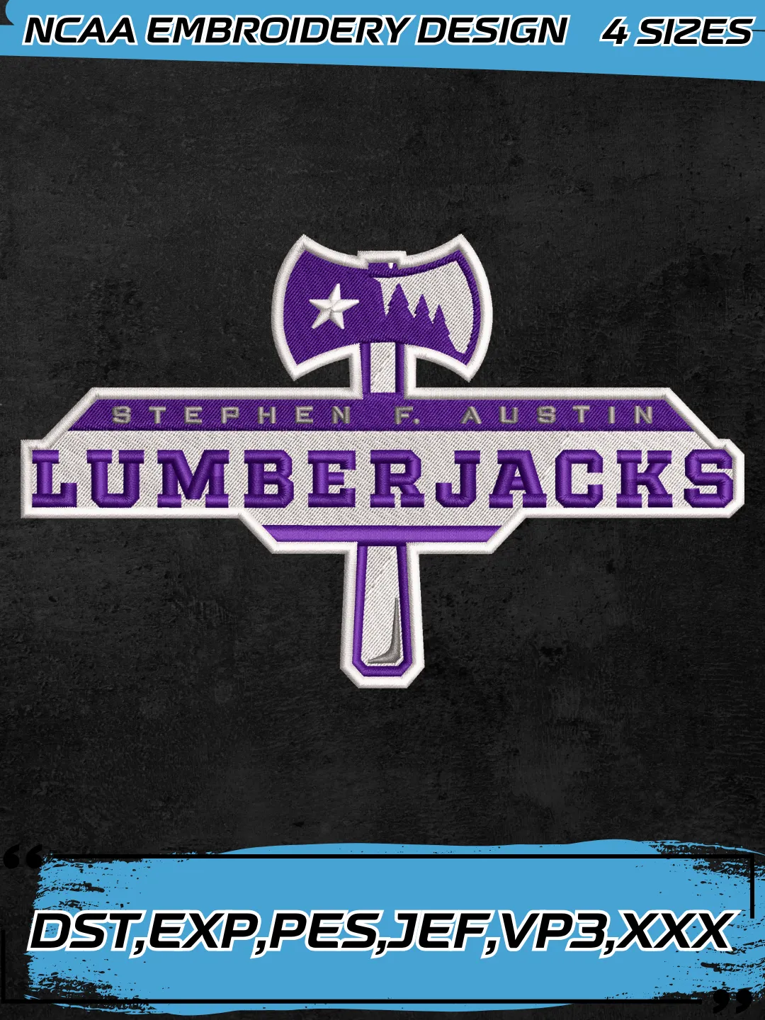 Stephen F. Austin Lumberjacks Alternate Logo Embroidery Design,NCAA Logo Embroidery Design,Machine Embroidery Design File,4 Sizes, Digital Download