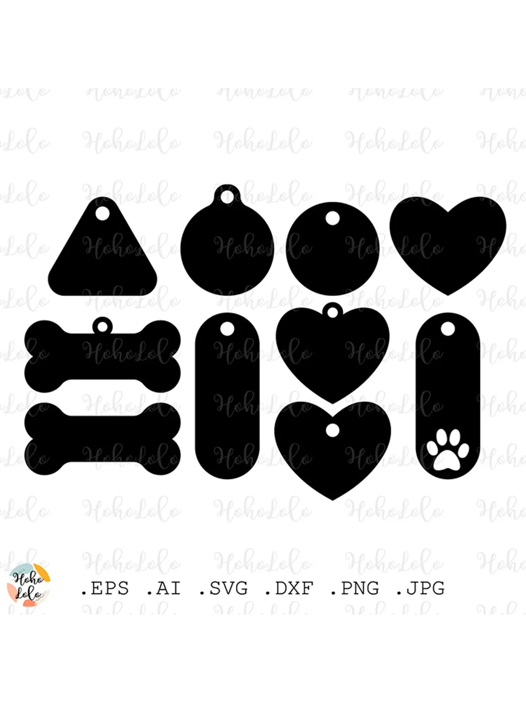 Pet Tag Svg, Pet Tag Cricut, Pet Tag Silhouette, Pet Tag Template Dxf, Pet Tag Download