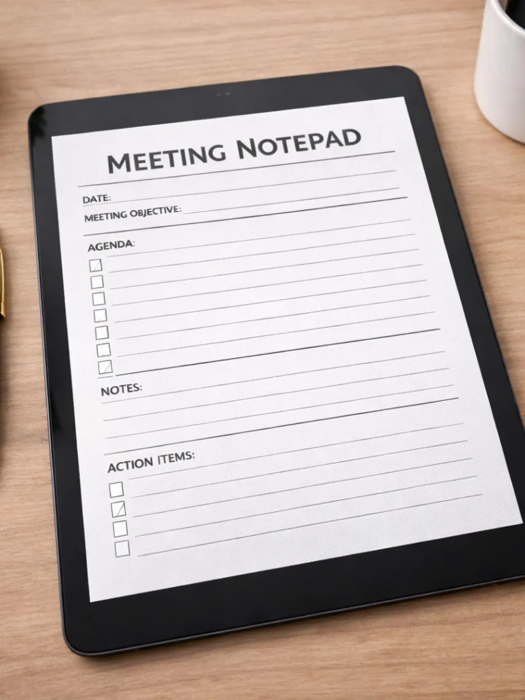Meeting Notes Notepad Meeting Notepad Printable | Meeting Notes & Minutes Template | Business ...