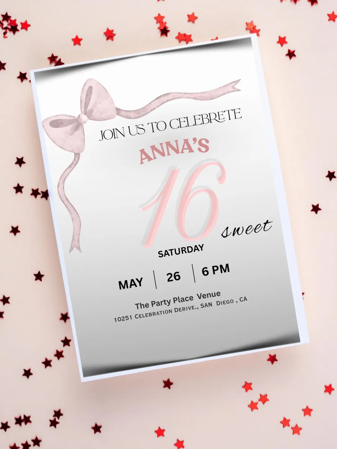 Princess Birthday Invitation, Magic Castle Invite Template, Once Upon a Time, Girls Kids Birthday, Any Age Girl Birthday 4th 5th