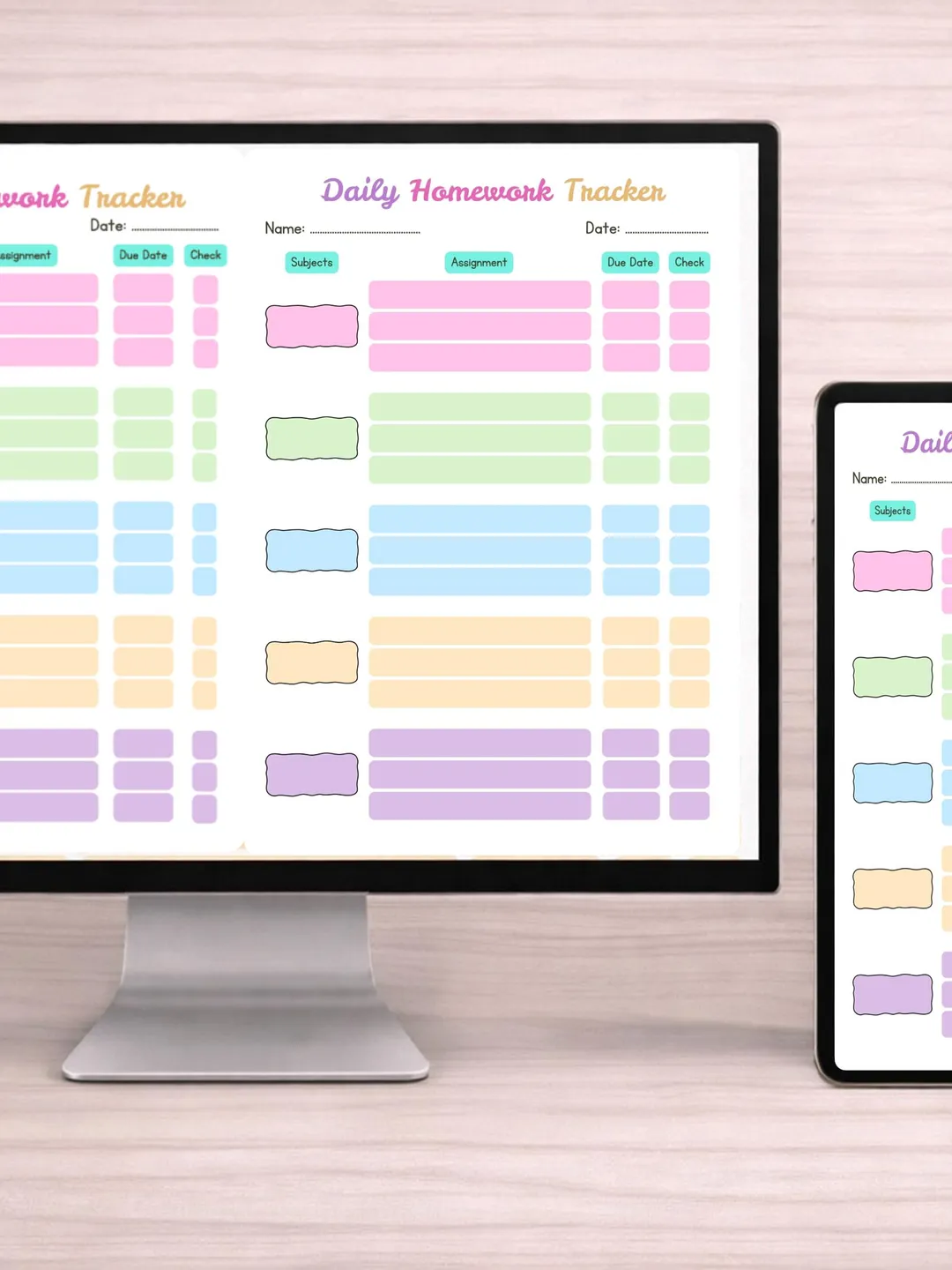 Kids Homework Planner Printable | Student Study Tracker (Digital Download)