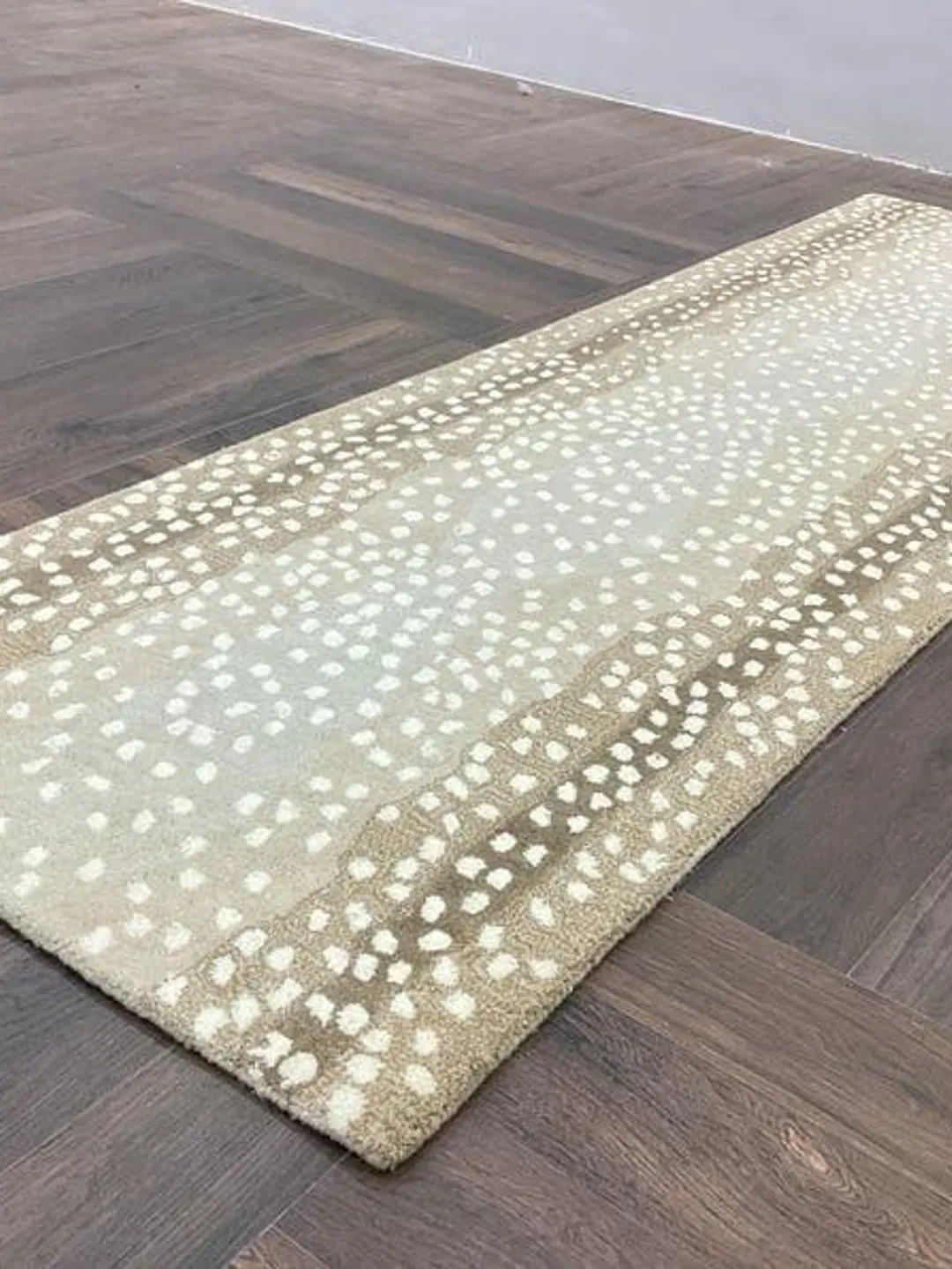 Hand Tufted Wool Rug | Antelope Print, Neutral Beige