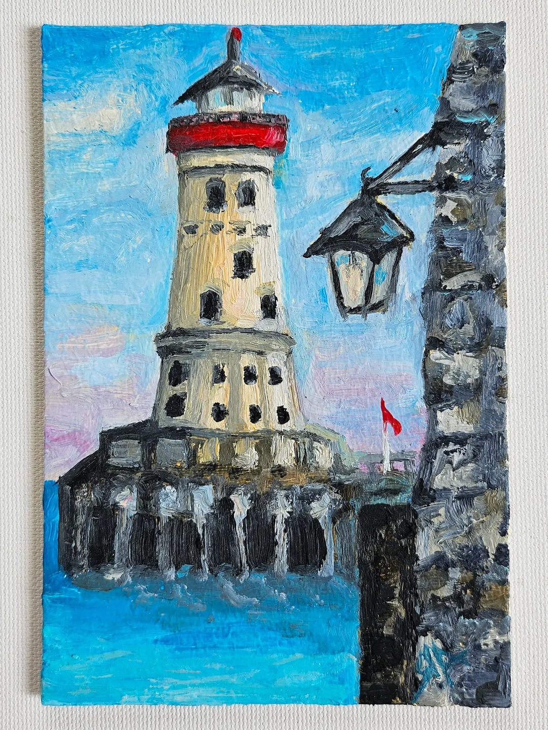 Lighthouse|Oil painting|10×15 cm