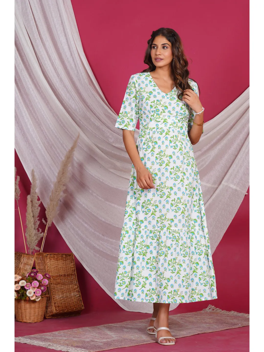 chinese dress ladies Women's 100% Cotton White Maxi Dress Sleeveless with Lining Summer Dress White / L main image 0