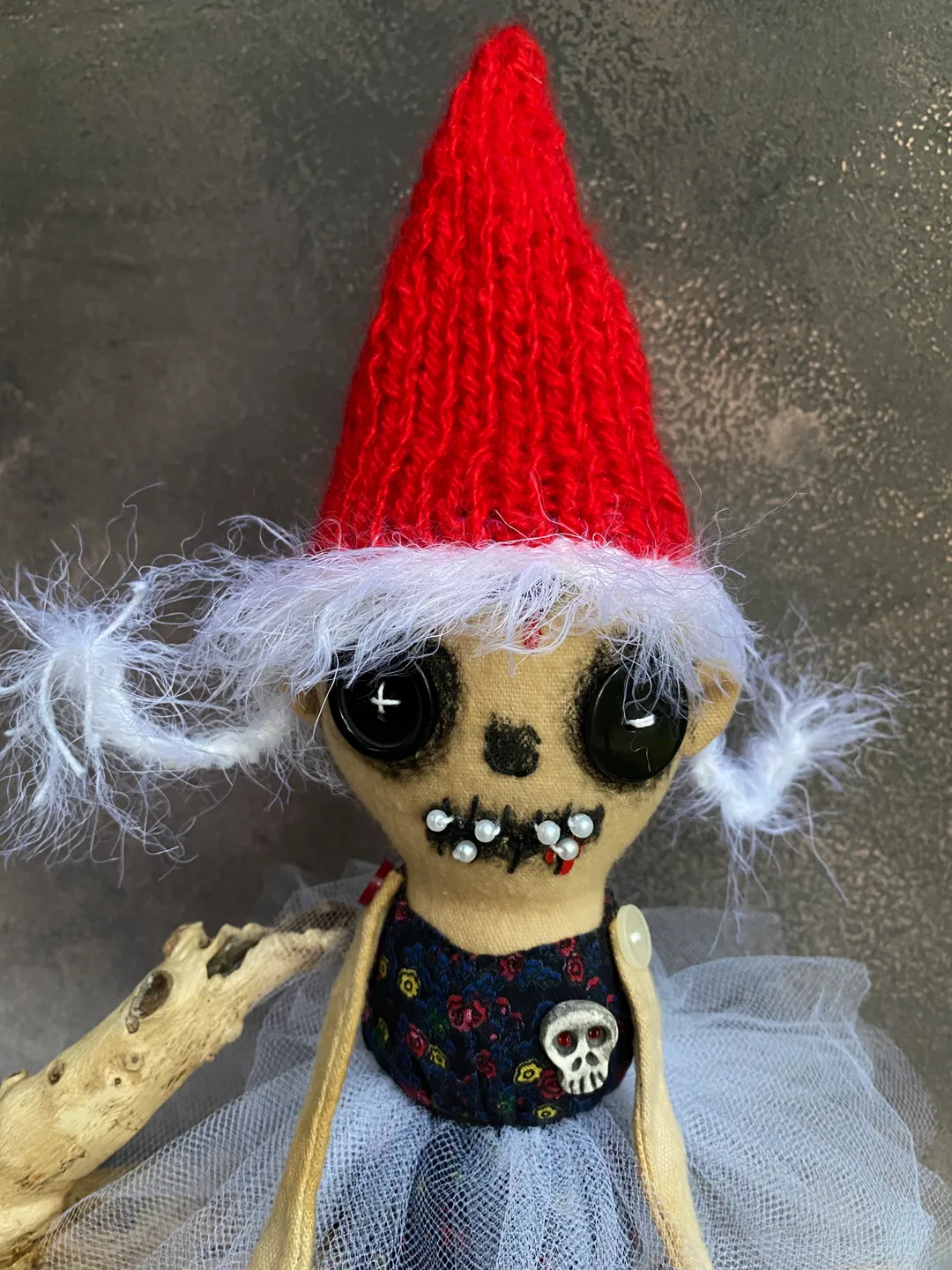 Creepy doll .  Handmade doll . Rag doll . Halloween . Goth christmas .