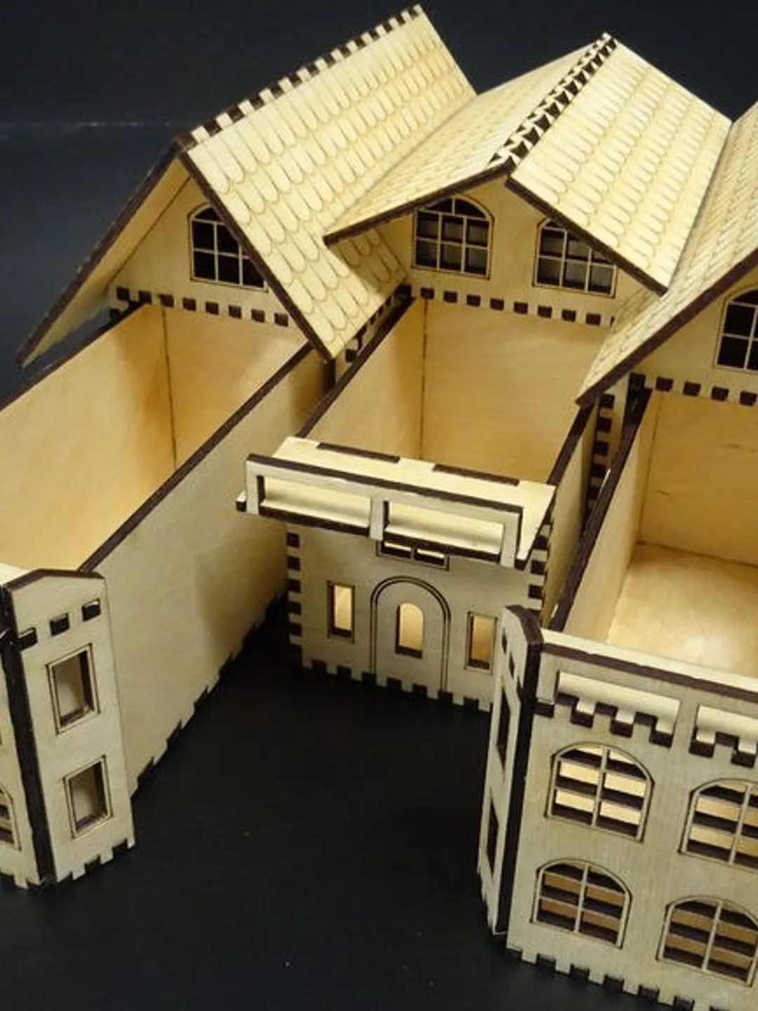 Digital Template Cnc Router Files Cnc Box House Files for Wood Laser Cut Pattern