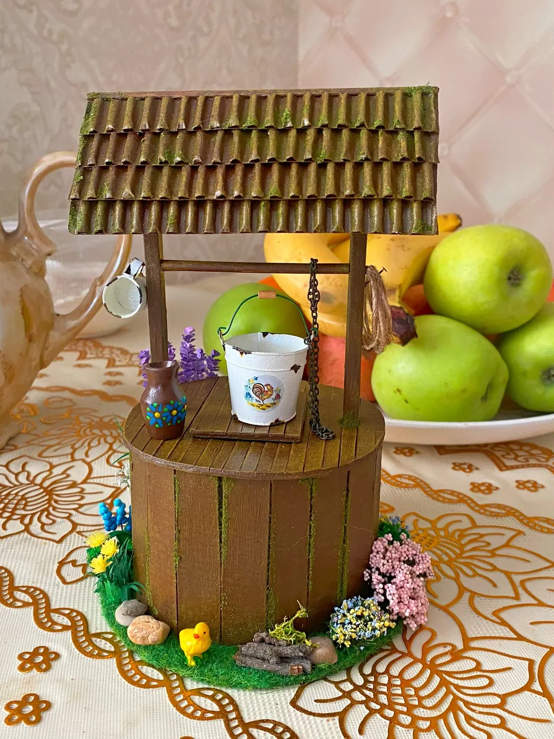 Well for the doll garden. Doll accessories. Dollhouse miniature. 1:12. Doll garden.