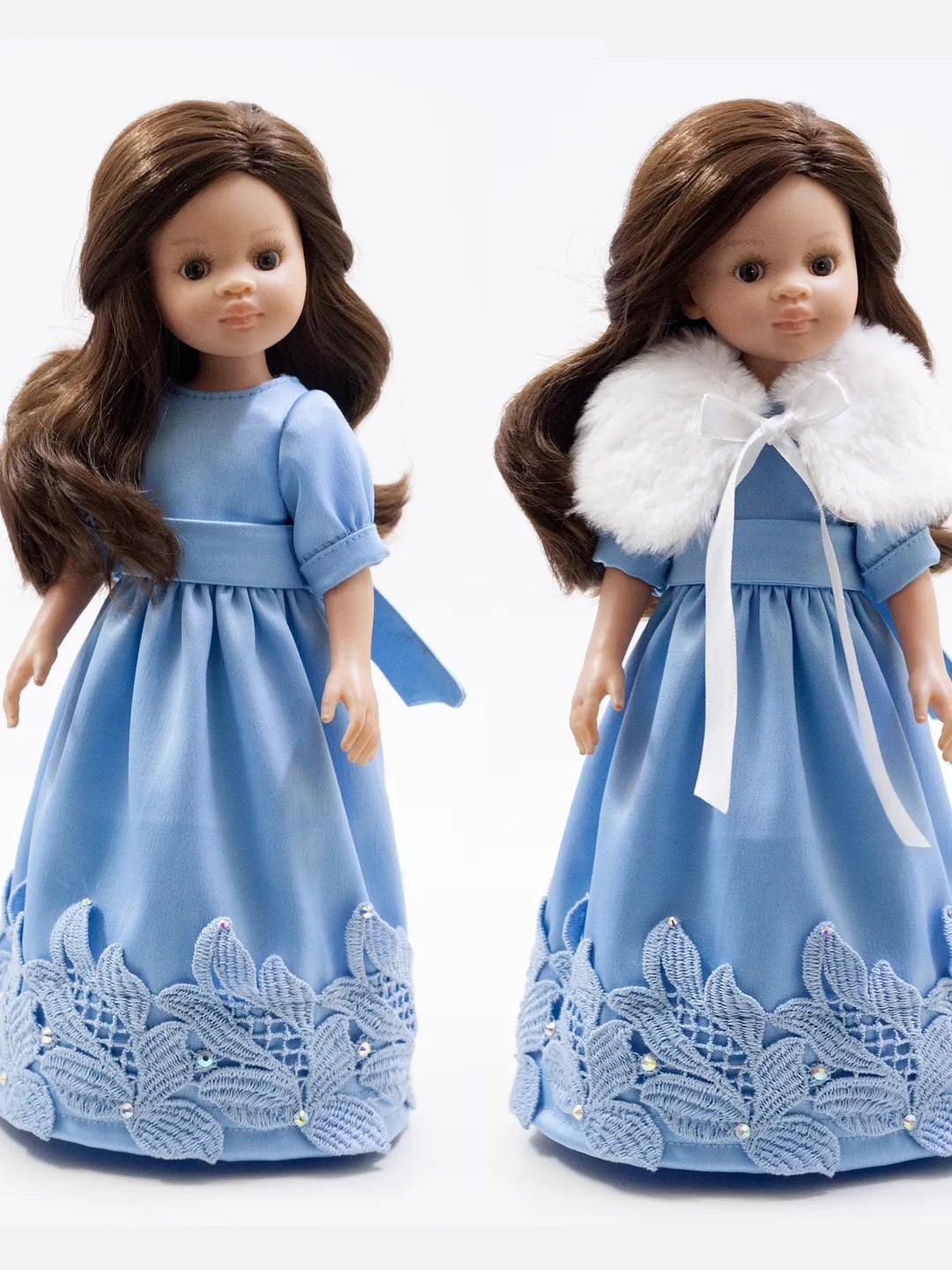 Paola Reina doll clothes, Long doll dress with lace for 13 inch doll, Exclusive clothes for dolls, Doll clothes, Dress