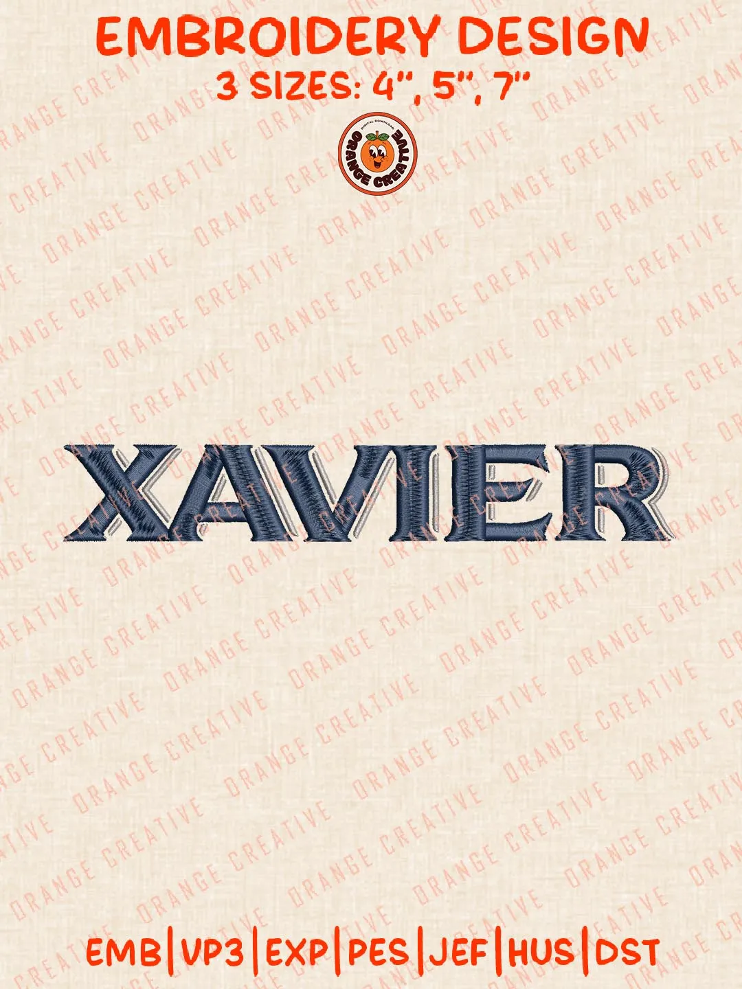 Xavier Musketeers NCAA Embroidery Design, NCAA Team Logo Embroidery Design, Machine Embroidery Design File, 4 Sizes, Custom Size, Digital Download