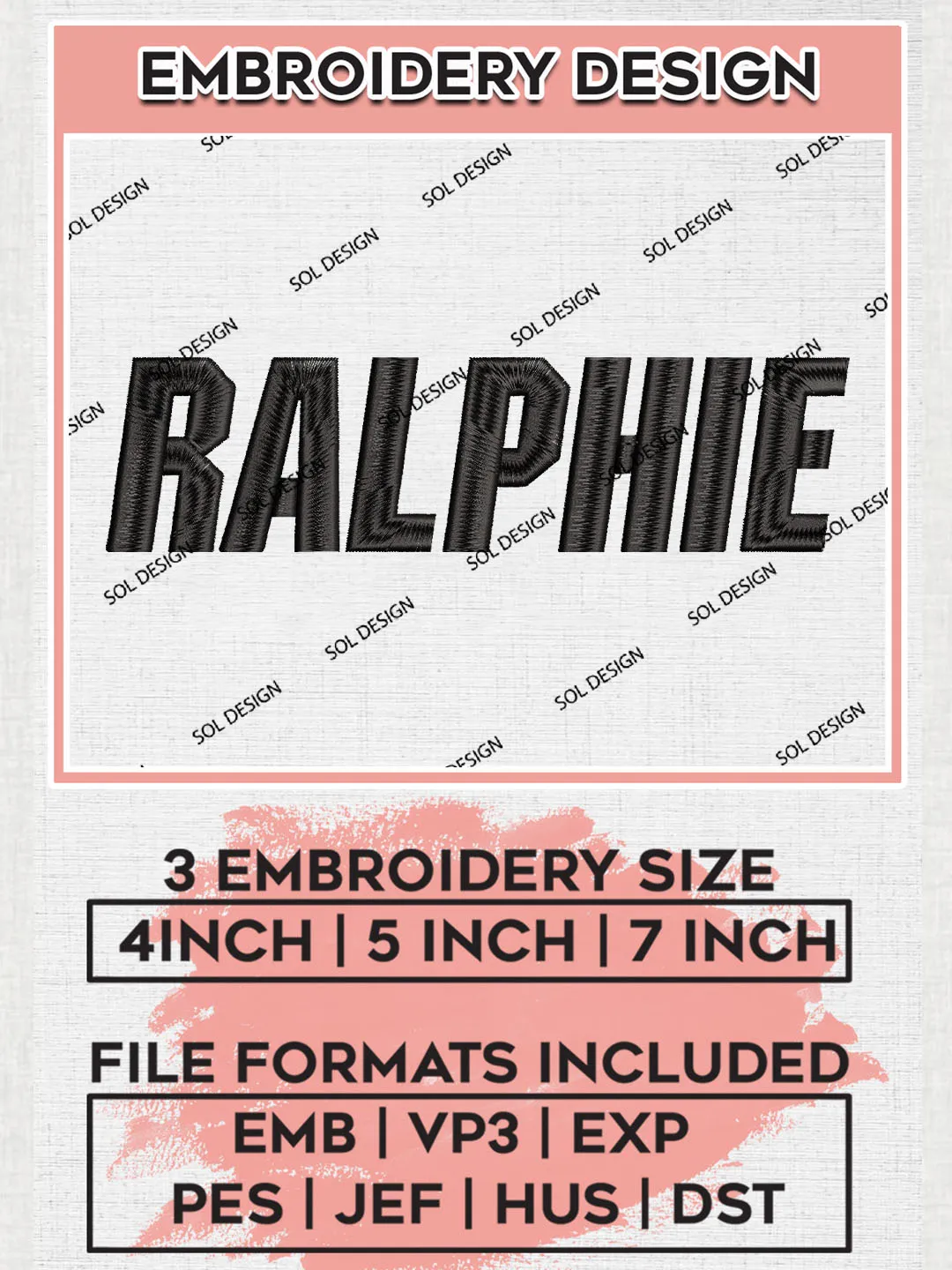 NCAA Ralphie Team Word Logo Embroidery Design Files, NCAA Colorado Buffaloes Machine Embroidery, NCAA Teams, 3 sizes, NCAA Machine embroidery designs, Digital Download