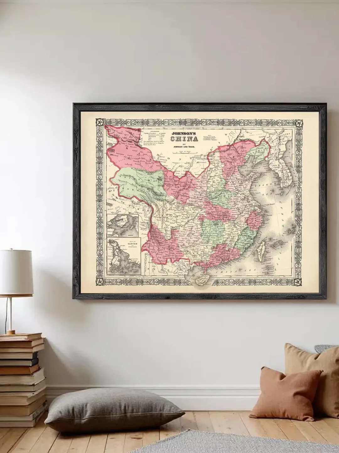 Old Map of China 1865 Vintage Map Old Map of China | Wall Map Print