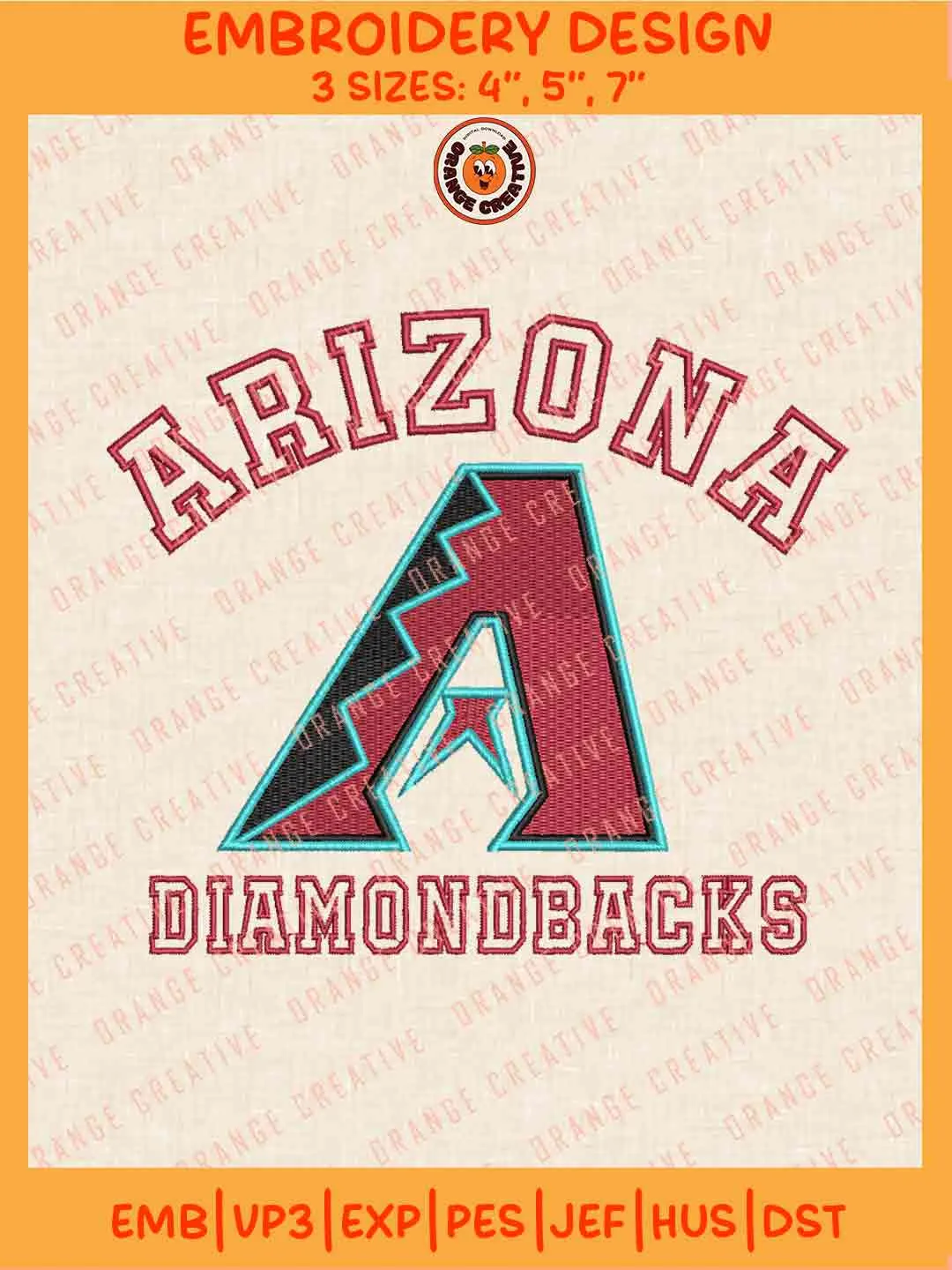 MLB Arizona Diamondbacks Team Name Logo Embroidery Files, MLB Diamondbacks Team Embroidery Designs, Baseball Team Team Machine Embroidery Files, MLB Machine Embroidery, Digital Download