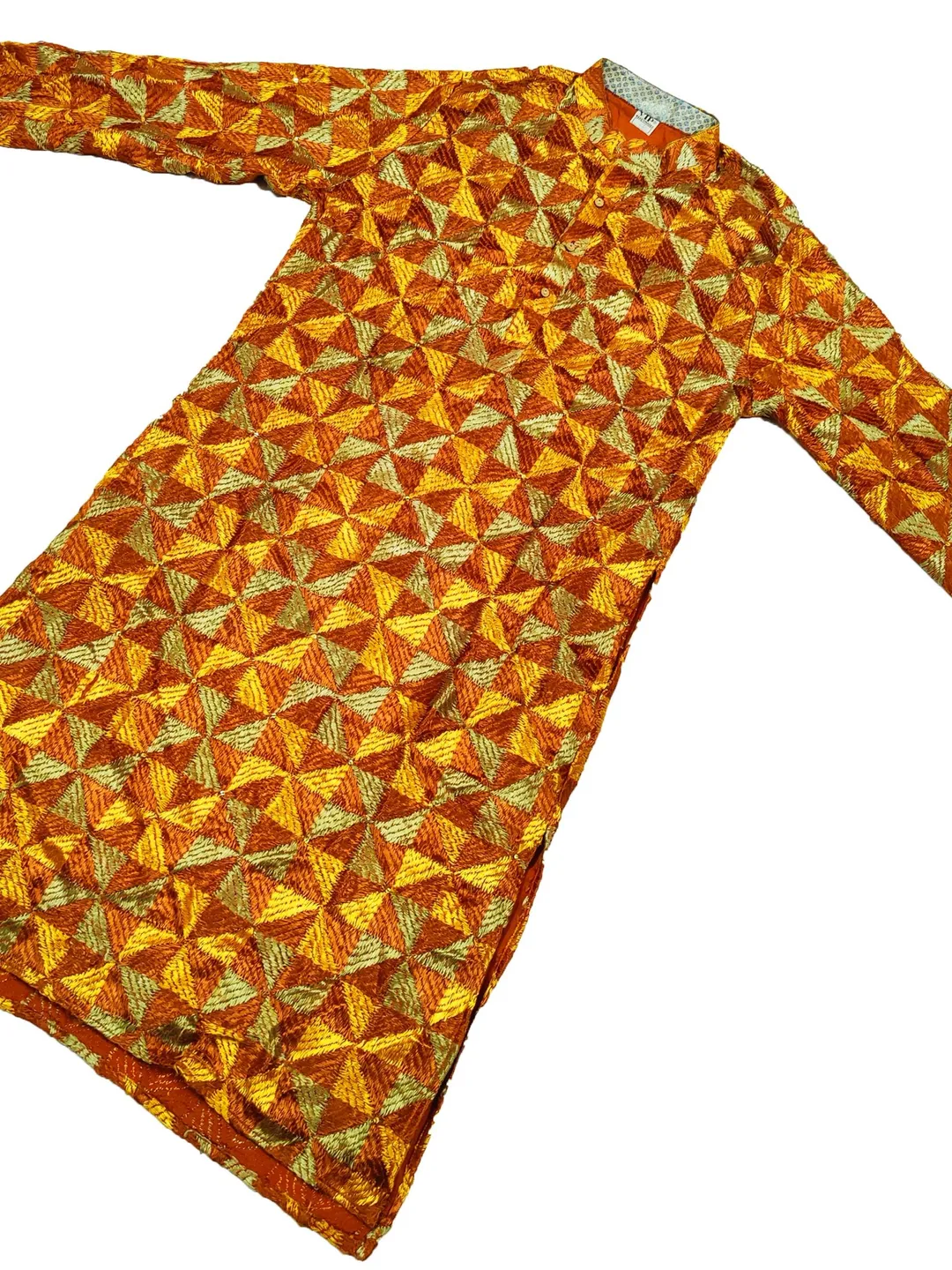 Phulkari Handmade Embroidered Work Vintage Ethnic Kurti Dress