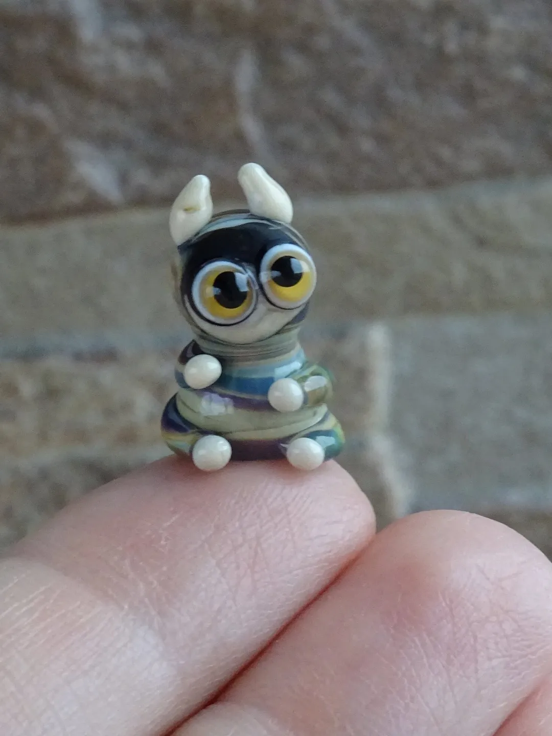 Tiny monster miniature  glass monster figurine  monster sculpture for terrarium decoration or fairy garden decor