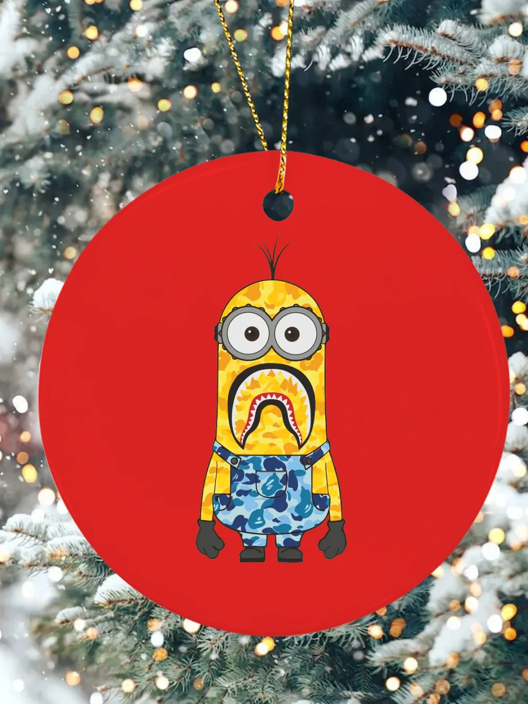 Bape Minion Christmas Ceramic Ornament