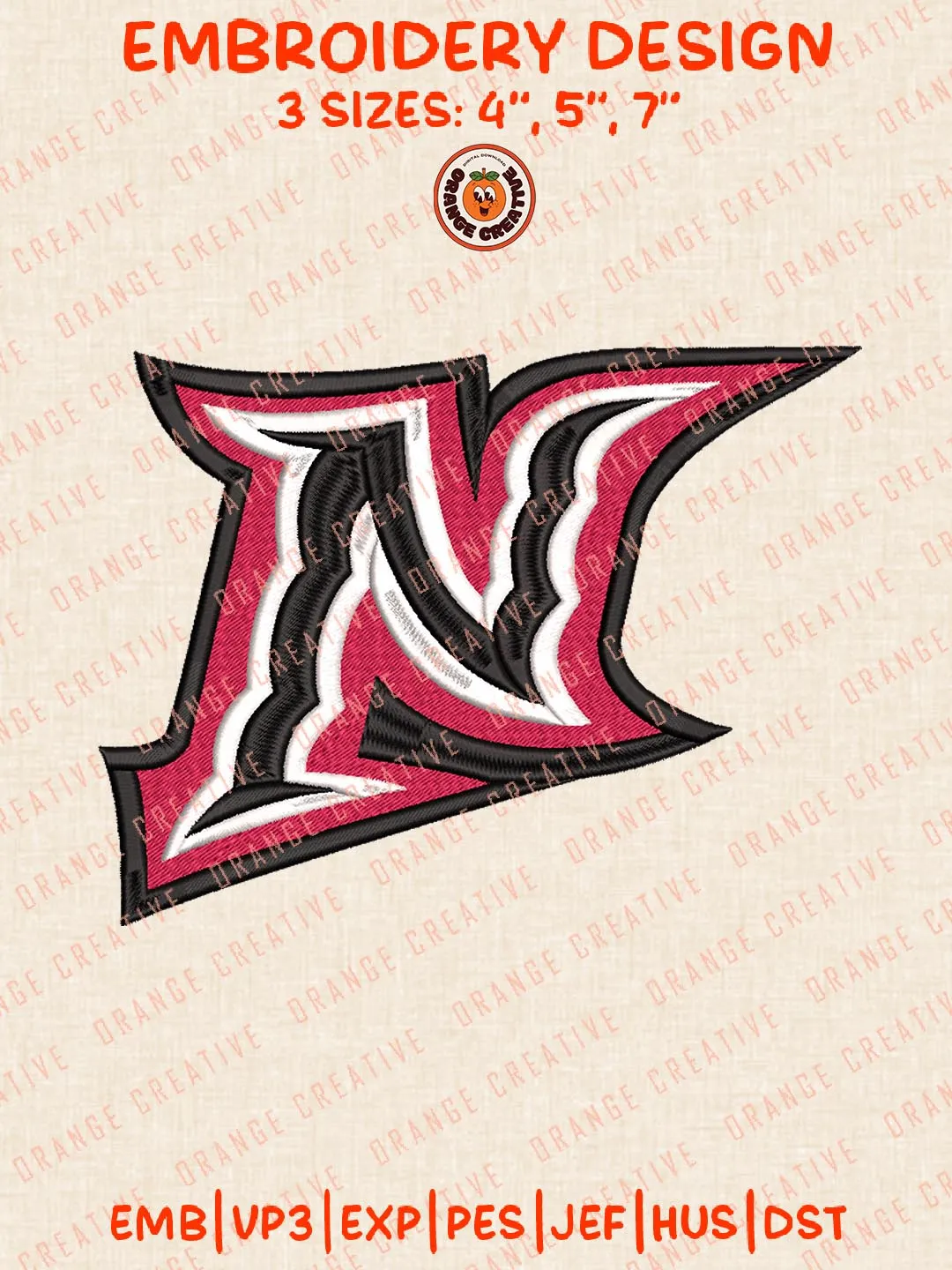 Cal State Northridge Matadors Logo Embroidery Design Files, NCAA Logos Embroidery Designs, NCAA Machine Embroidery Files, 3 Sizes, Custom Sizes, Instant Download