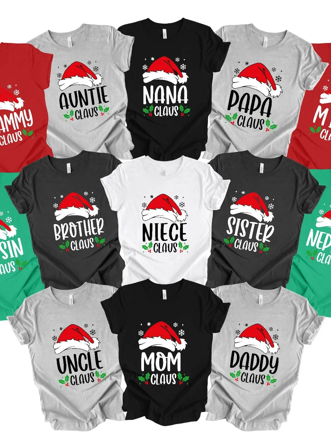 Custom Name Claus Christmas Shirt: Matching Family Holiday Tees