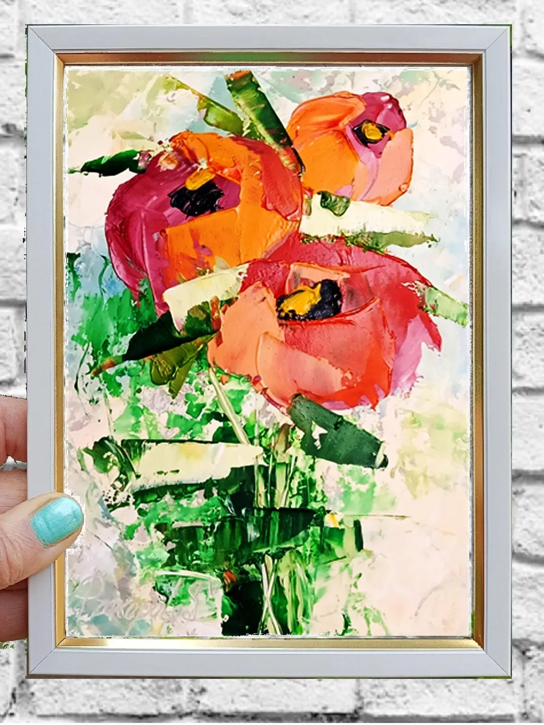 Roses painting Flowers original oil painting Small Original art Roses wall art Pink Roses artwork Floral New home gifts 7x5 in