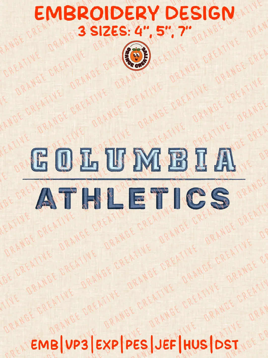 NCAA Columbia Athletics Logo Embroidery Files, NCAA Columbia Lions Team Embroidery Designs, Columbia Lions Football Team Machine Embroidery Files, NCAA Machine Embroidery, Digital Download