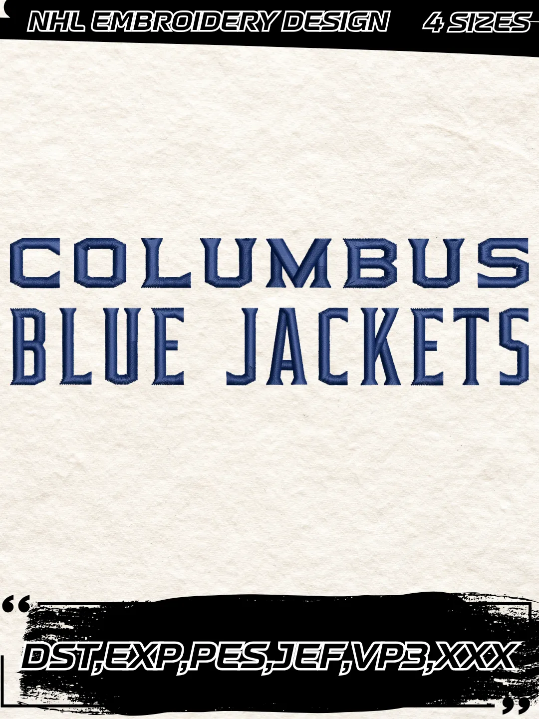 Blue Jackets Hockey Embroidery Design-Machine Embroidery File