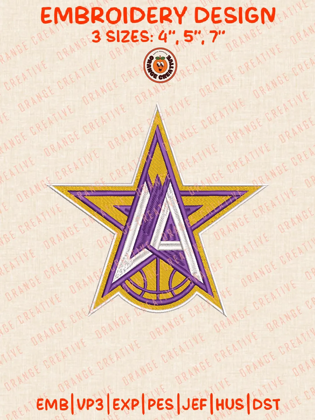 LA Lakers Logos Embroidery Designs, NBA Los Angeles Lakers Team Logo Embroidery Files, Machine Embroidery Design File, 4 Sizes, Custom Size, Digital Download