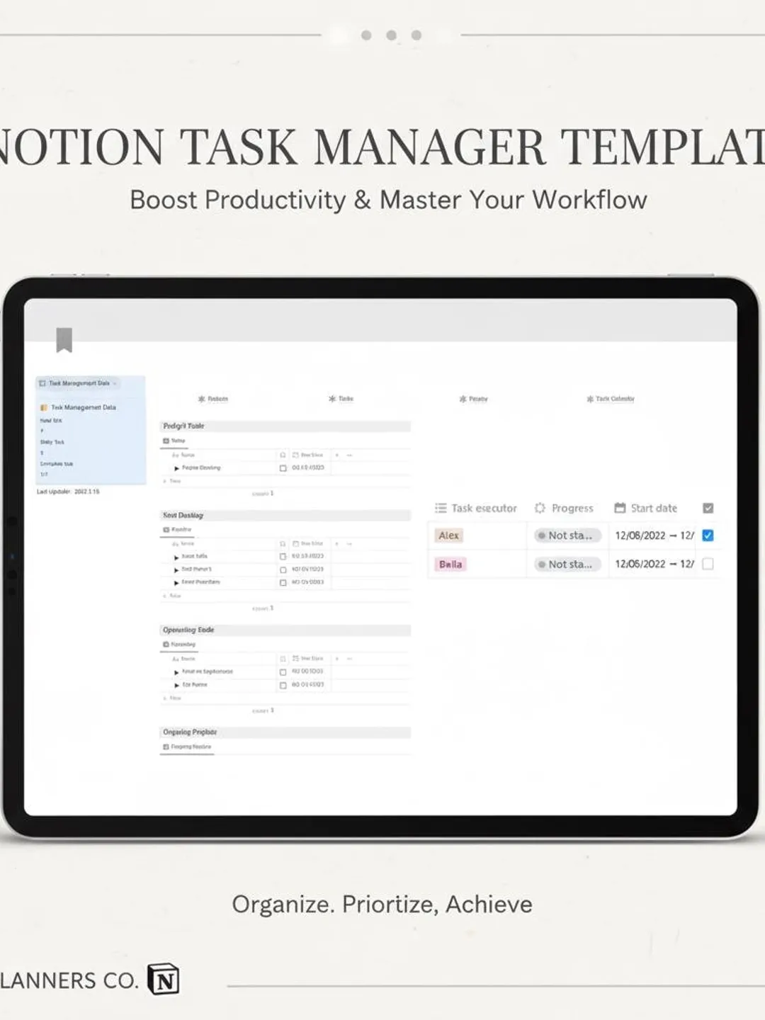 Template For Writing Task Digital Notion Project Management Template: Task Tracker & Workspace